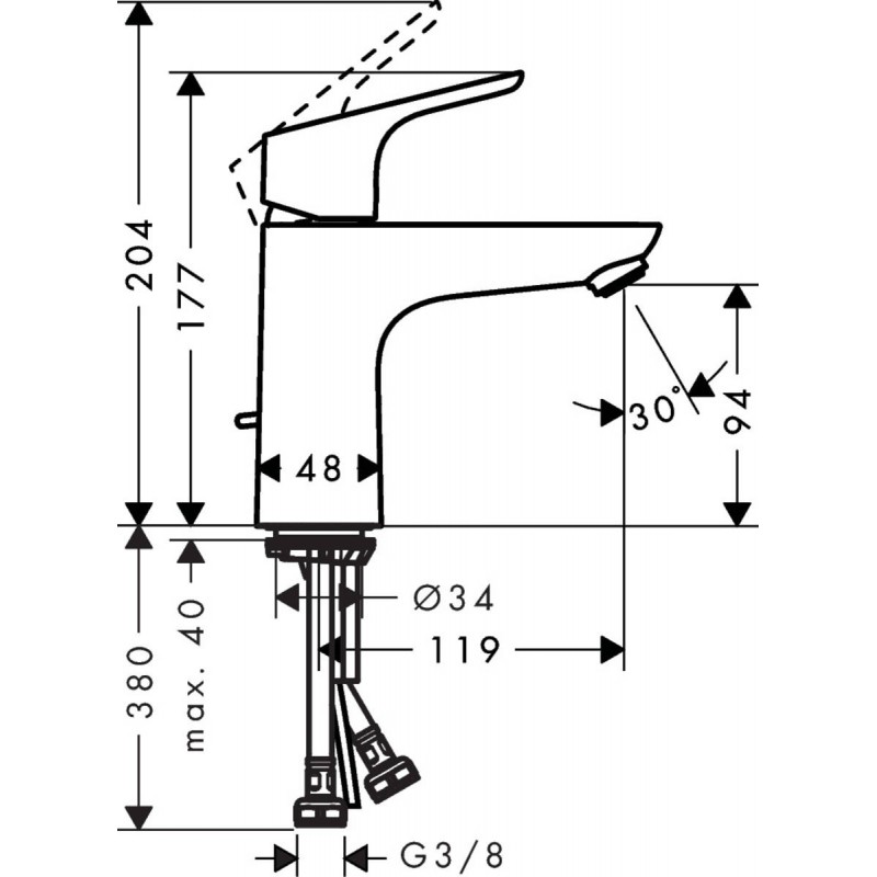 Hansgrohe 31607-000 Focus 100 單把手面盆龍頭